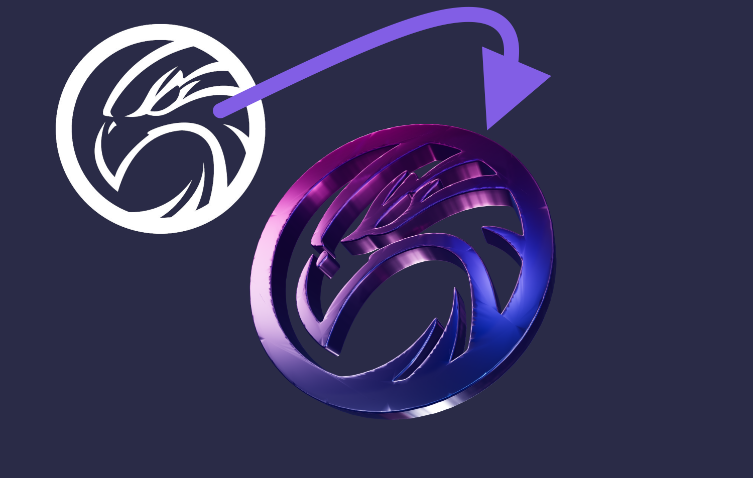 3D Логотип компании созданный из PNG